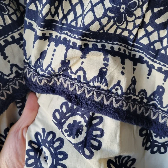 Anthropologie Love the Label Dagmar Ivory Navy Printed Sybille Skirt Small $295 - Picture 5 of 11